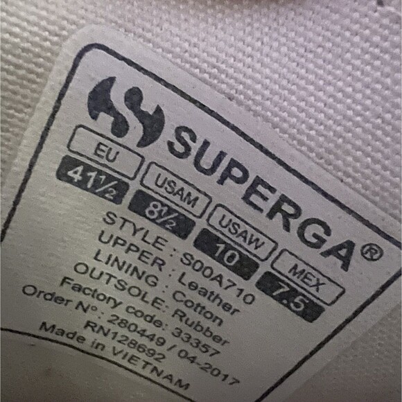 Superga Gray Leather Casual Lace Up White Soles Platform Sneaker Shoes Women 10 - Picture 9 of 12